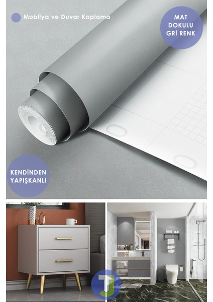 Kendinden Yapışkanlı Mat Renkli Mutfak Banyo Tezgah Duvar Dolap ve Masa Kaplama 60CMX100CM