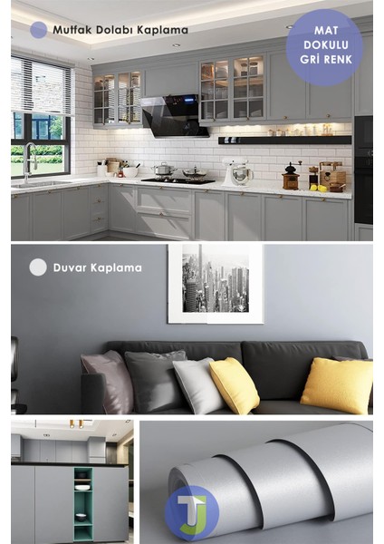 Kendinden Yapışkanlı Mat Renkli Mutfak Banyo Tezgah Duvar Dolap ve Masa Kaplama 60CMX300CM