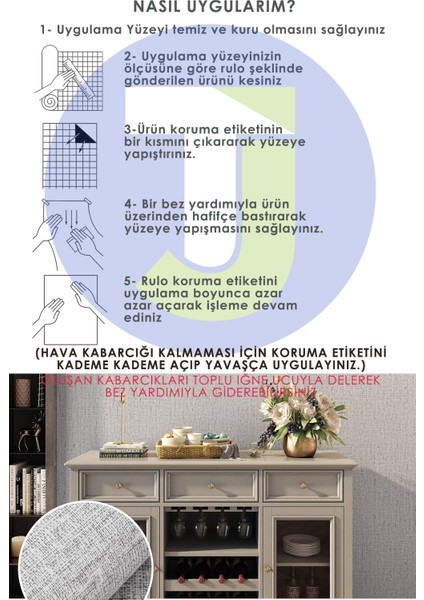 Kendinden Yapışkanlı Keten Açık Gri Mutfak Banyo Tezgah Duvar Dolap Masa Kaplama 60X300CM indirimleri