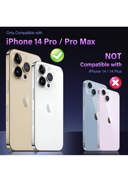 Apple iPhone 14 Pro ve iPhone 14 Pro Max Uyumlu Çerçeveli Tam Koruma Gümüş Kamera Lens Koruyucu indirimleri