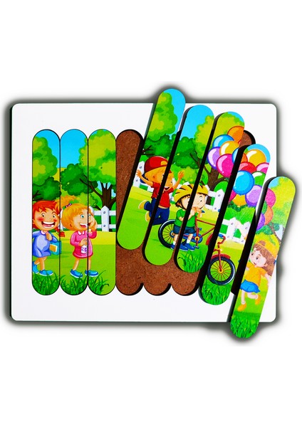 Montessori Eğitici Ahşap Puzzle - Şerit Puzzle - Çizgi Film Karakterleri fiyatları