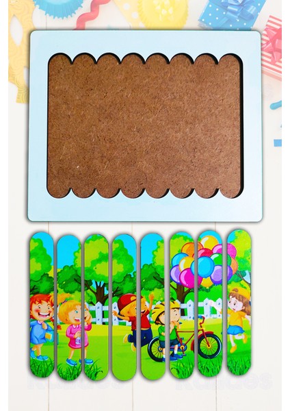 Montessori Eğitici Ahşap Puzzle - Şerit Puzzle - Çizgi Film Karakterleri fırsatları
