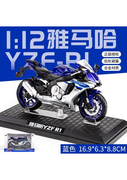 1:12 Yamaha Motosiklet Modeli Simülasyon Alaşımlı Ses ve Işık Çocuk Oyuncak Dekorasyonu (Yurt Dışından)