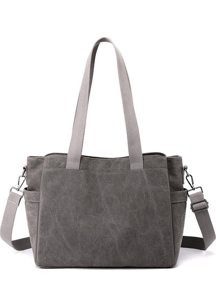 Minimalist Taşınabilir Omuz Çantası Tuval Çantası Kadın Çantası Büyük Kapasiteli Moda Çantası (Yurt Dışından)