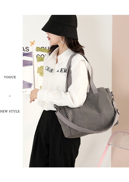 Minimalist Taşınabilir Omuz Çantası Tuval Çantası Kadın Çantası Büyük Kapasiteli Moda Çantası (Yurt Dışından) fiyatları