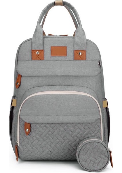 Anne Torbası Çok Fonksiyonlu Omuzlu Anne ve Bebek Torbası Beşik Çanta Tamamlayıcı Gıda Torbası Kuru ve Islak Ayırma Torbası Çocuk Bezi Değiştirme Sırt Çantası (Yurt Dışından)