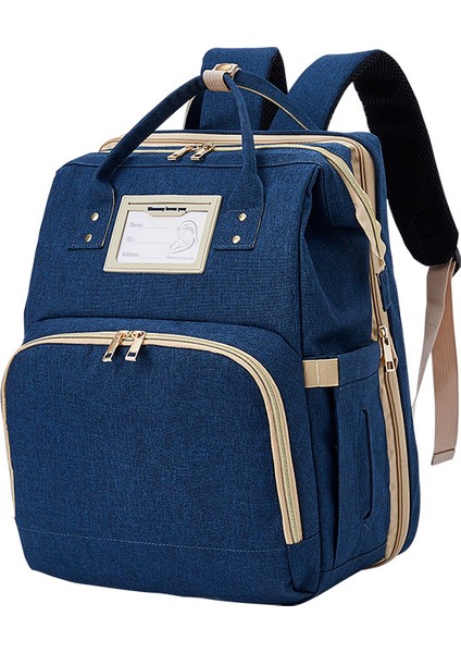 Anne Çantası Çok Fonksiyonlu Omuzlu Anne ve Bebek Çantası Çok Amaçlı Kuru ve Islak Ayırma Anne Çantası Katlanır Beşik Sırt Çantası (Yurt Dışından)