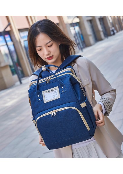 Anne Çantası Çok Fonksiyonlu Omuzlu Anne ve Bebek Çantası Çok Amaçlı Kuru ve Islak Ayırma Anne Çantası Katlanır Beşik Sırt Çantası (Yurt Dışından) fiyatları