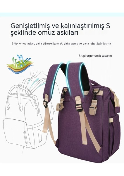 Taşınabilir Katlanabilir Cibinlik Beşik Anne Çantası Çok Fonksiyonlu Dışarı Hafif Büyük Kapasiteli Rahat Omuz Bebek Çantası (Yurt Dışından) fiyatları