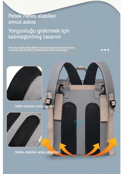 Çok Fonksiyonlu Anne Çantası Katlanır Beşik Anne Bebek Çantası Cibinlik Güneşlik ile USB Şarj Edilebilir Anne Çantası Su Geçirmez (Yurt Dışından) fiyatları