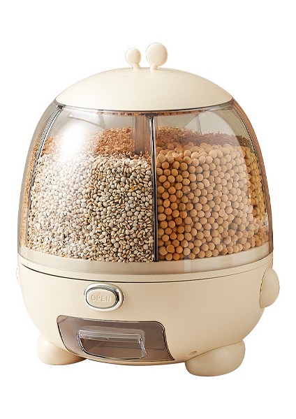 Yaratıcı ve Nem Geçirmez Döner Izgara Otomatik Olarak Pirinç Tahıl Depolama Tankı 6kg (Yurt Dışından)