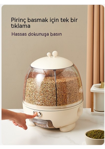 Yaratıcı ve Nem Geçirmez Döner Izgara Otomatik Olarak Pirinç Tahıl Depolama Tankı 6kg (Yurt Dışından) modelleri