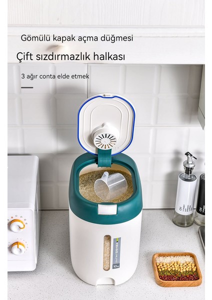 Mutfak Japon Tarzı Bomba Kapağı Tipi Pirinç Saklama Kovası Neme Dayanıklı ve Mühür 10KG (Yurt Dışından) fiyatları