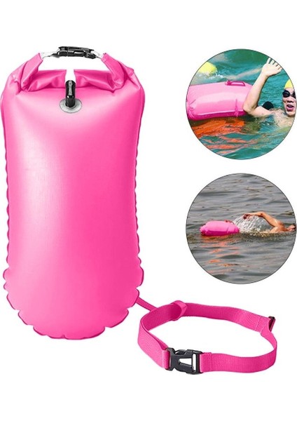 Yüzme Şamandıra Şamandıra Güvenlik Çantası Şişme Açık Su Açık Kuru Yaşam Kemer 20L Pembe 27X63 cm (Yurt Dışından) fırsatları