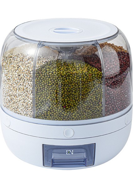 Ev Tipi Pirinç Kovası Mutfak Tahıl Mühürlü Pirinç Saklama Kutusu Pirinç Kovası Patlama Modeli Döndürülebilir Tahıl Çeşitli Tahıl Kovası 6kg (Yurt Dışından)
