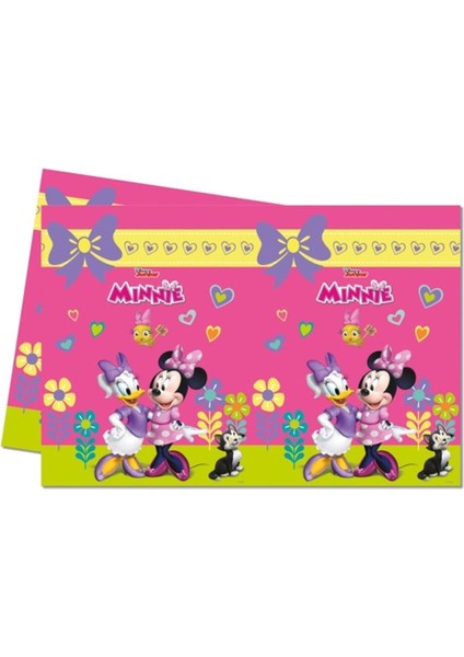 Minnie Mouse Karakter  Doğum Günü Partisi Plastik Masa Örtüsü & Minnie Mouse Temalı Parti Masası