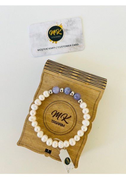 Gerçek Inci Mor Kuvars Taşı Bileklik | Özelkutusunda| Müşteri Kartlı MK.002.005 fiyatları