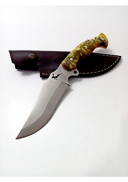 El Yapımı Epoksi Kabzeli Paslanmaz Çelikten Kamp Bıçağı,doğa Bıçağı Geyikli