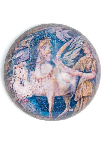 Pegasus Mozaiği Cam Kağıt Ağırlığı