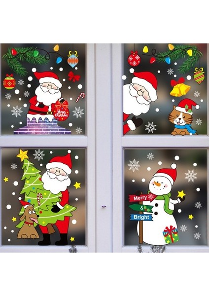 Yılbaşı Sticker Yılbaşı Baba Kardan Adam Noel Ağacı (Yurt Dışından)