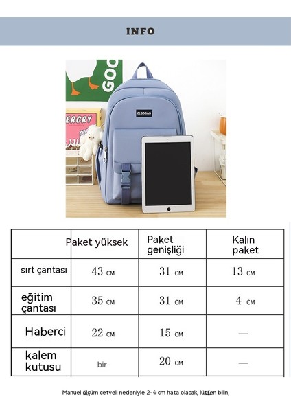 Beş Parçalı Düz Renkli Naylon Hafif Genç Sırt Çantaları (Yurt Dışından) fiyatları