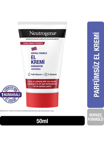 Norveç Formülü El Kremi Parfümsüz 50 ml