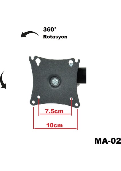 Ma-04 Masa Üstü Dikey Ikili Monitör Askı Aparatı17"-27 indirimleri