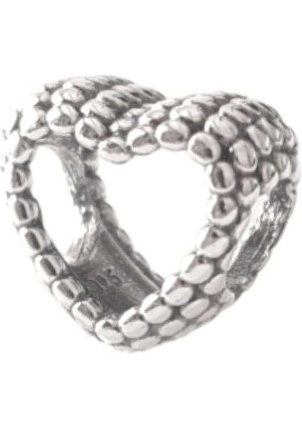 Boncuklu Kalp Charm | 925 Ayar Gümüş