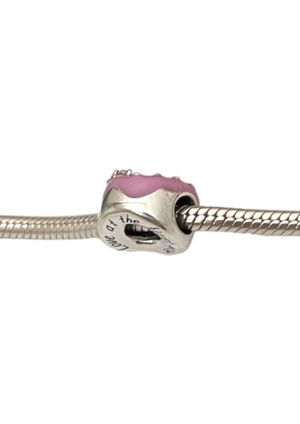 İlk Isırıkta Aşk Pembe Donut Charm | 925 Ayar Gümüş