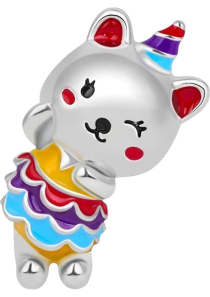 Unicorn Kedi Charm | 925 Ayar Gümüş