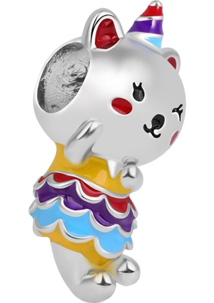 Unicorn Kedi Charm | 925 Ayar Gümüş