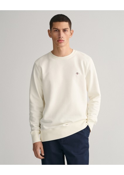 Erkek Krem Regular Fit Bisiklet Yaka Sweatshirt 2006065.113