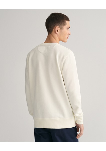 Erkek Krem Regular Fit Bisiklet Yaka Sweatshirt 2006065.113