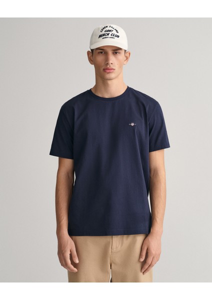 Erkek Lacivert Regular Fit Bisiklet Yaka Logolu T-Shirt 2003184.433