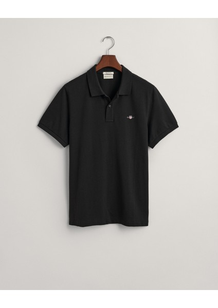 Erkek Siyah Regular Fit Logolu Polo 2210.5