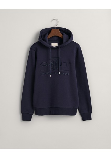 Kadın Lacivert Regular Fit Kapüşonlu Logolu Sweatshirt 4203648.433