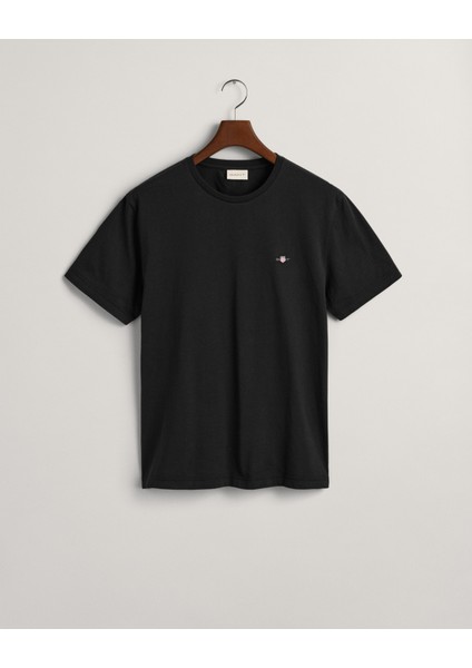 Erkek Siyah Regular Fit Bisiklet Yaka Logolu T-Shirt 2003184.5 modelleri