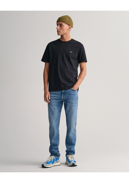 Erkek Siyah Regular Fit Bisiklet Yaka Logolu T-Shirt 2003184.5 indirimleri