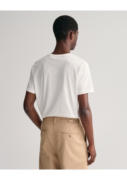 Erkek Beyaz Regular Fit Bisiklet Yaka Logolu T-Shirt 2003184.110 fiyatları