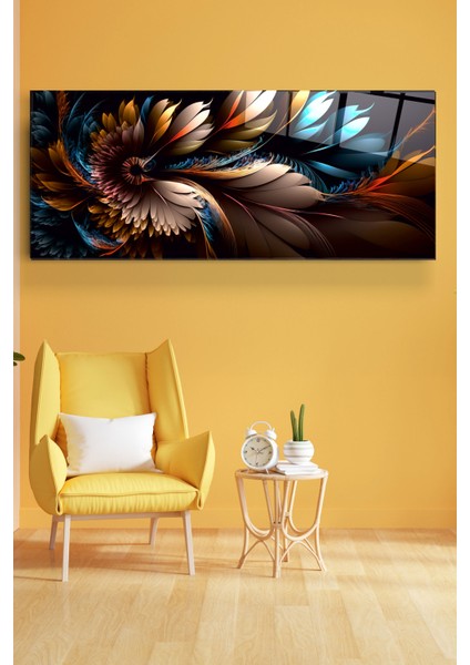 Renkli Tüyler Cam Tablo, Dekoratif Cam Tablo