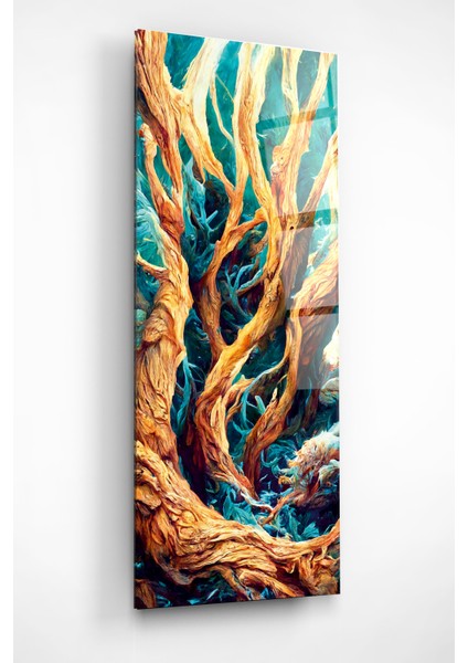 Ağaç Gövdesi Cam Tablo, Dekoratif Cam Tablo