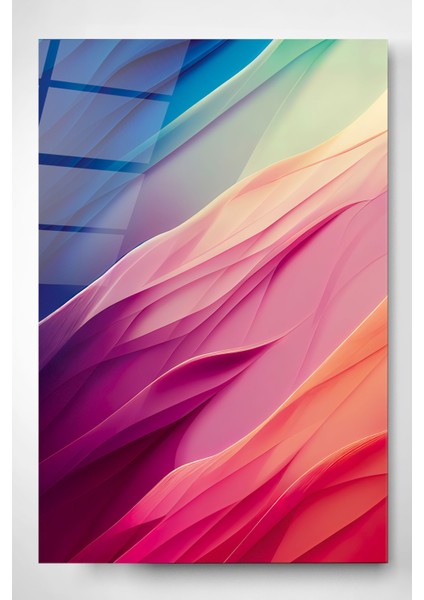 Renkli Soyut Cam Tablo, Dekoratif Cam Tablo