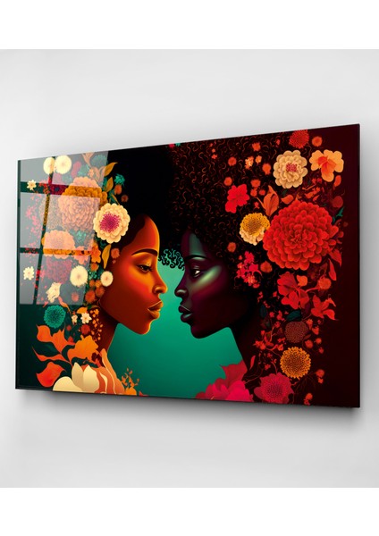 Woman Flower Cam Tablo, Dekoratif Cam Tablo indirimleri