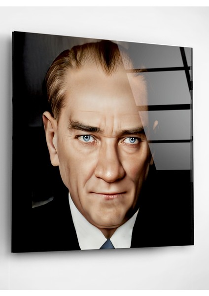 Atatürk Portresi - Yapay Zeka Tasarımlı Cam Tablo, Dekoratif Cam Tablo fiyatları