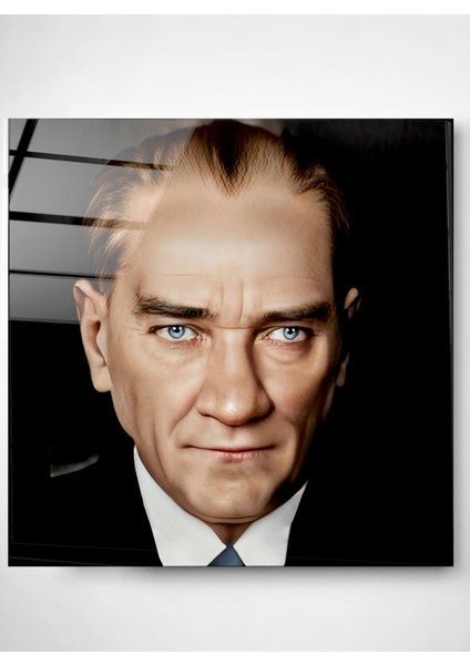Atatürk Portresi - Yapay Zeka Tasarımlı Cam Tablo, Dekoratif Cam Tablo modelleri