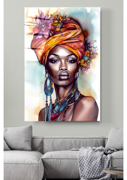Afrikalı Kadın Cam Tablo, Dekoratif Cam Tablo fiyatları