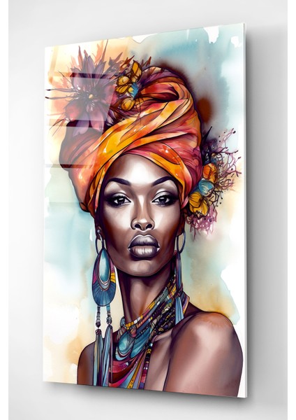 Afrikalı Kadın Cam Tablo, Dekoratif Cam Tablo indirimleri