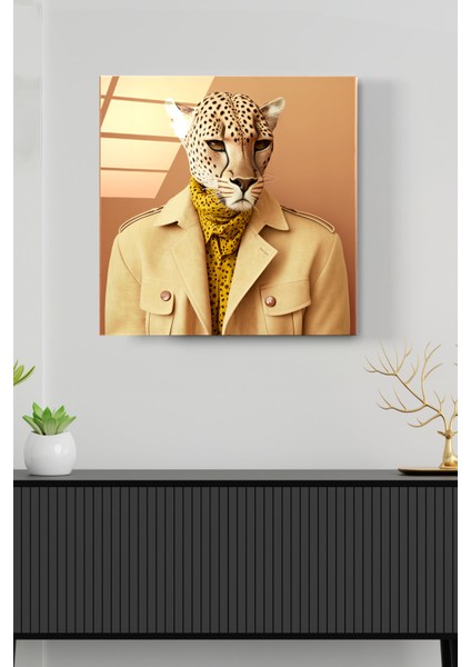 Çita Portre Cam Tablo, Dekoratif Cam Tablo