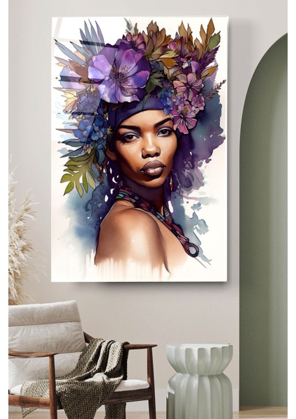 Afrikalı Kadın Cam Tablo, Dekoratif Cam Tablo fiyatları