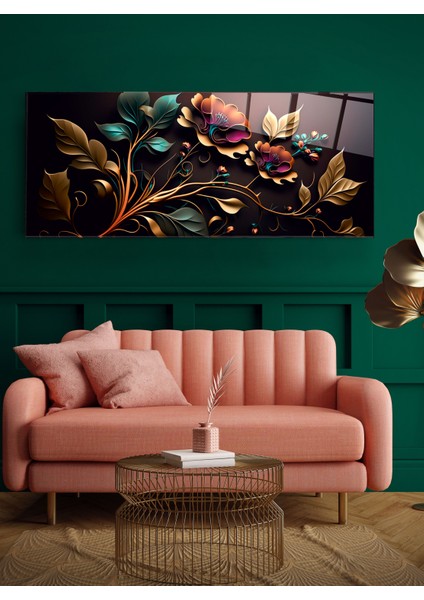 Flowers Cam Tablo, Dekoratif Cam Tablo